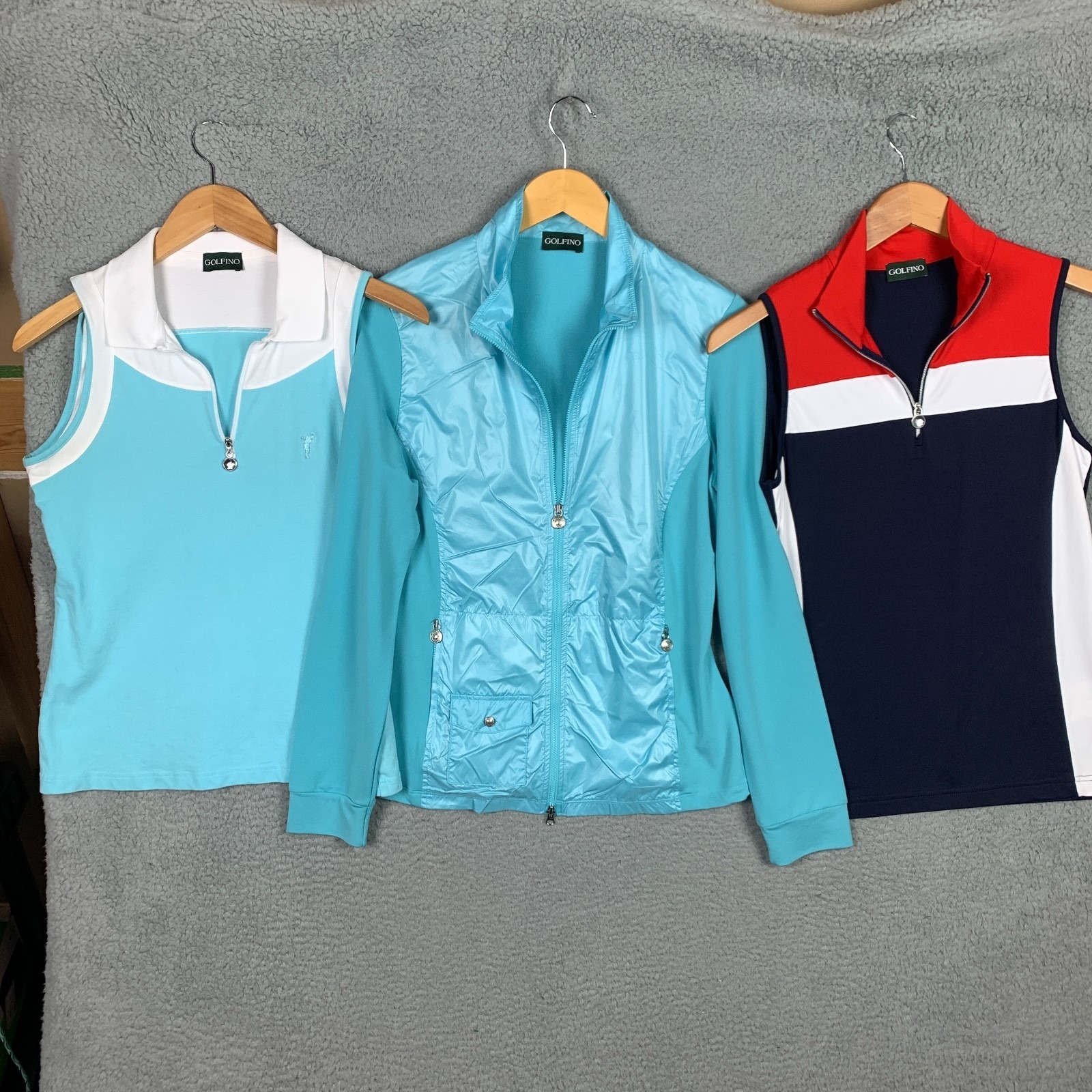 Golfino Polo Shirt Top Jacket Women's 8 Assorted Sleeveless Golf Bundle Lot Of 3